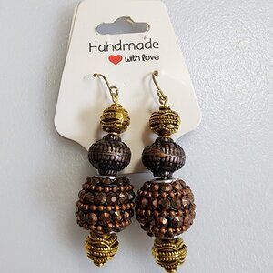 Gold Tone Boeheim Style Earrings